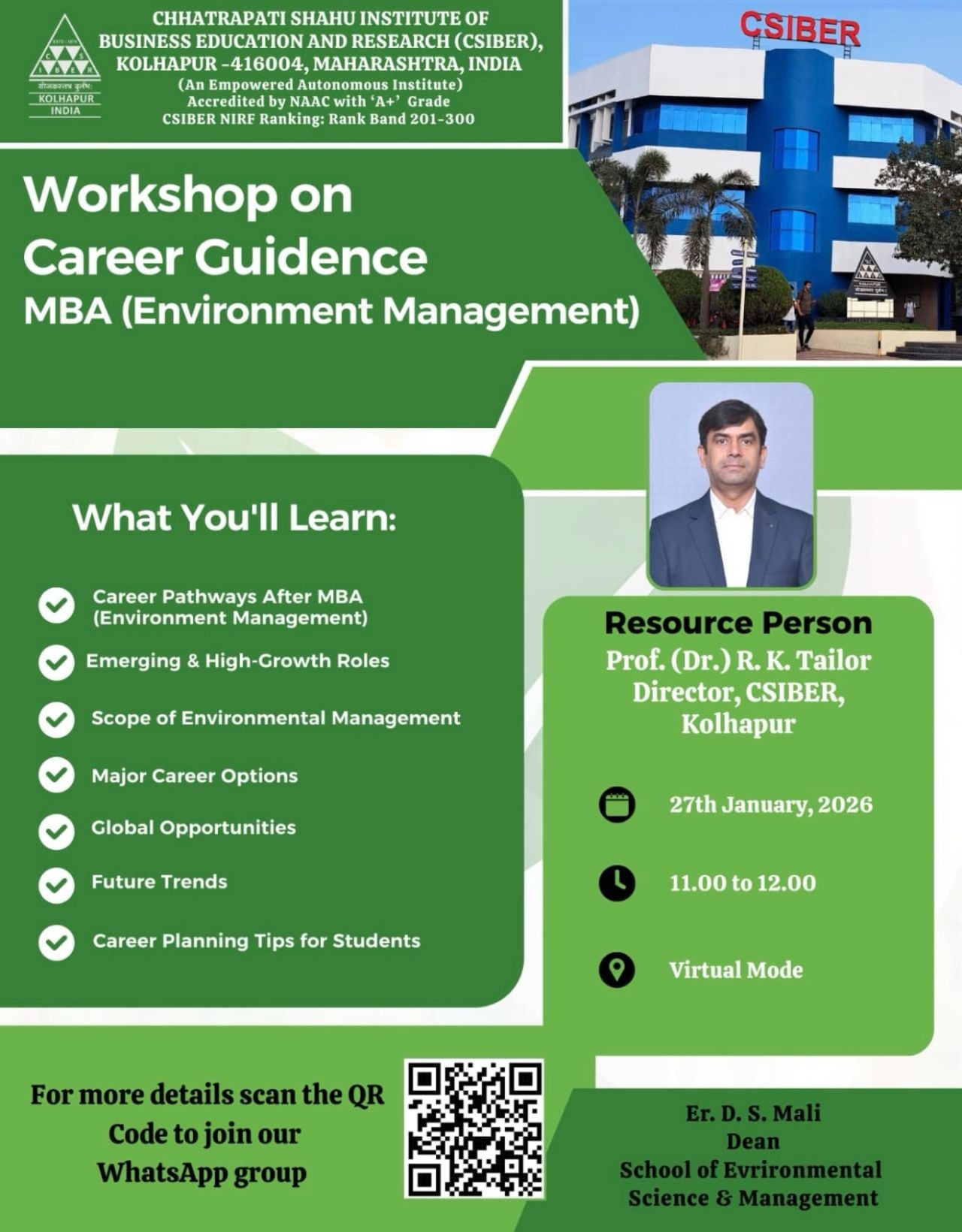 Career Guidance Session on MBA Environment Management