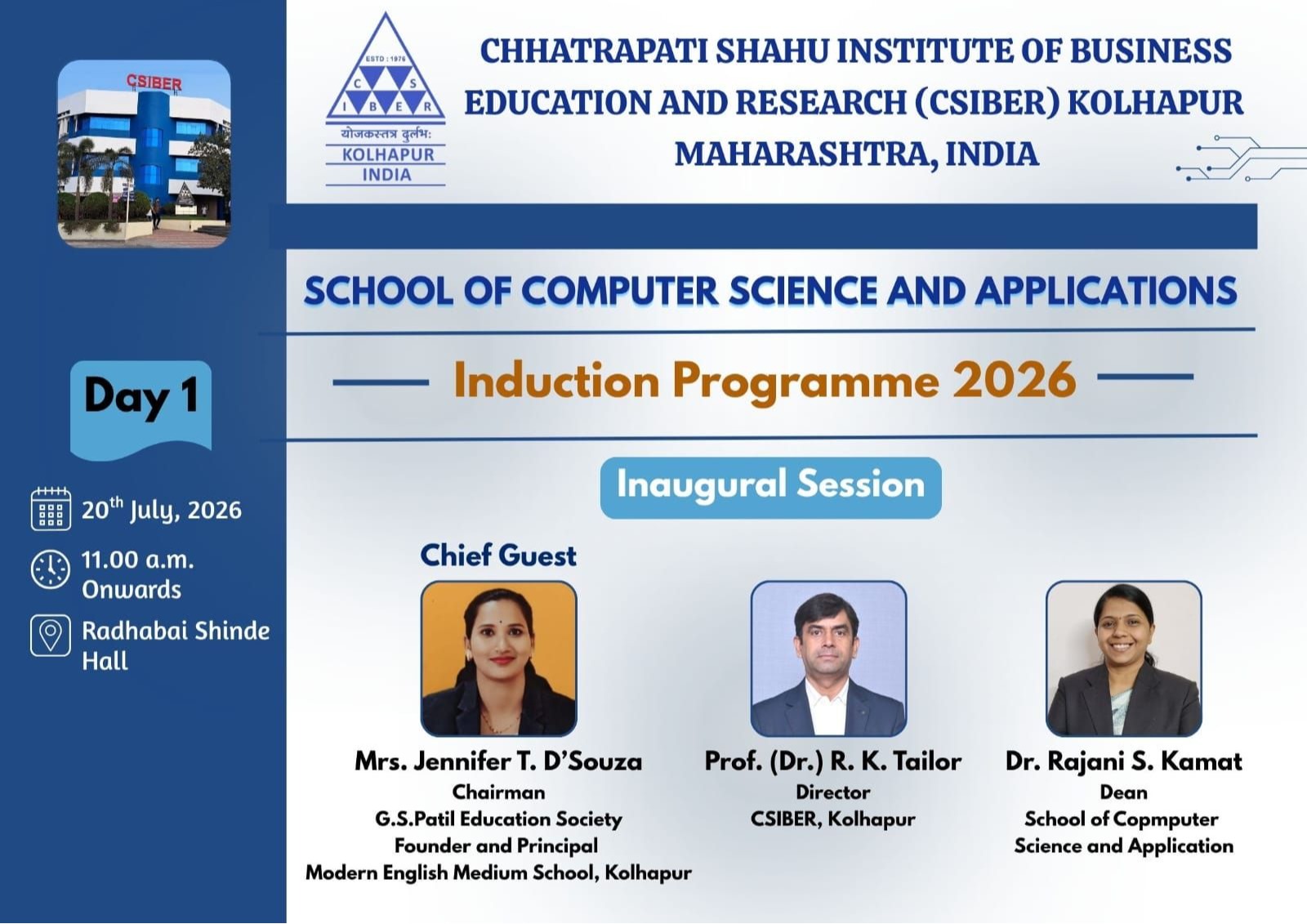 Induction Programme of School of Computer 2026 Batch